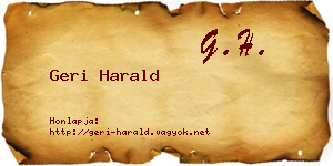 Geri Harald névjegykártya